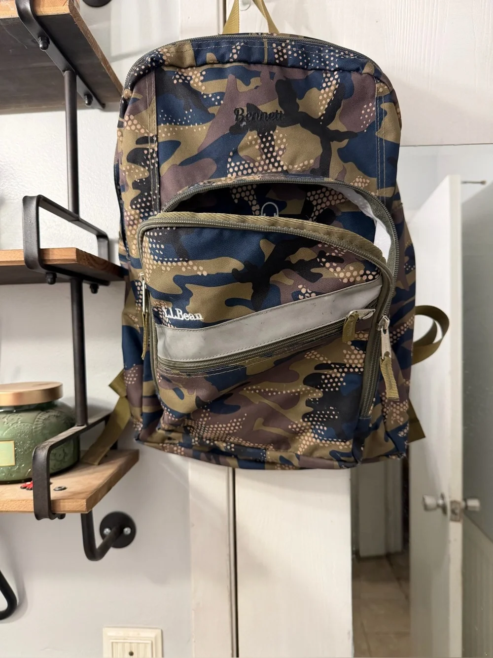 L.L. Bean Men's Camo Backpack - Olive/Blue